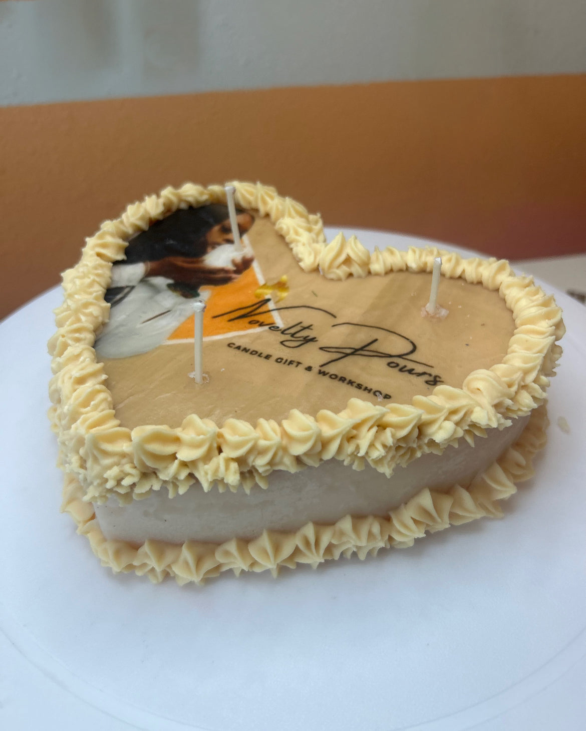 Heart Shape Candle Cake