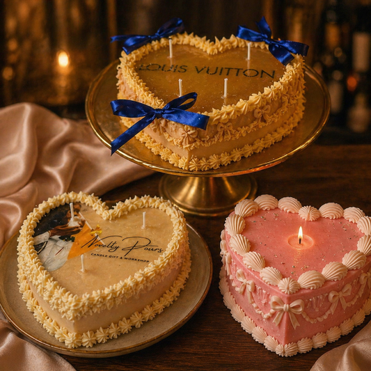 Heart Shape Candle Cake